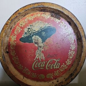 Vintage Coca-Cola Tin Serving Tray in Red and Gold